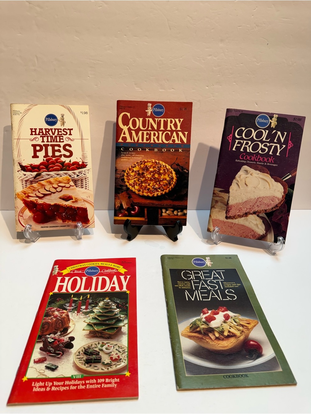 Set of 5 Vintage Pillsbury Cook Books - 1980's